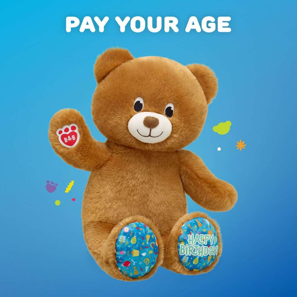 Build-a-bear Pay Your Age During Birthday Month w/ Free Birth Certificate (Bonus Club Members / Free To Join) - Instore